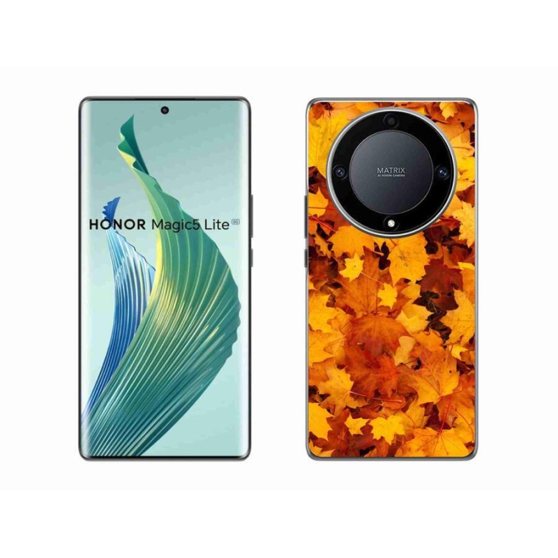 Gél borítás mmCase a Honor Magic 5 Lite 5G számára - juharlevelek