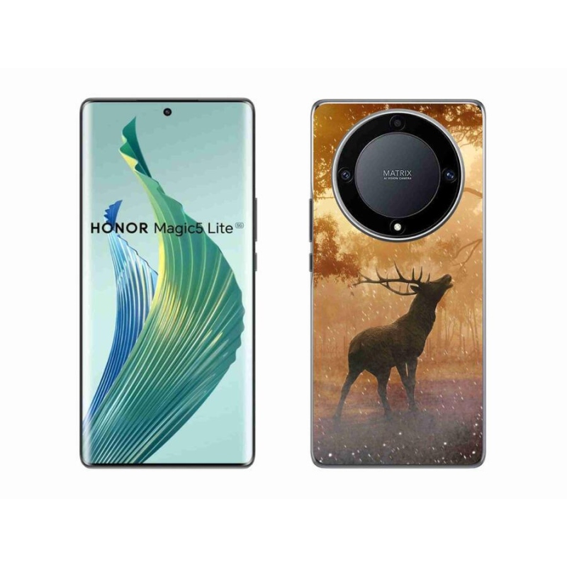 Zselés borítás mmCase a Honor Magic 5 Lite 5G számára - szarvas a vadászaton