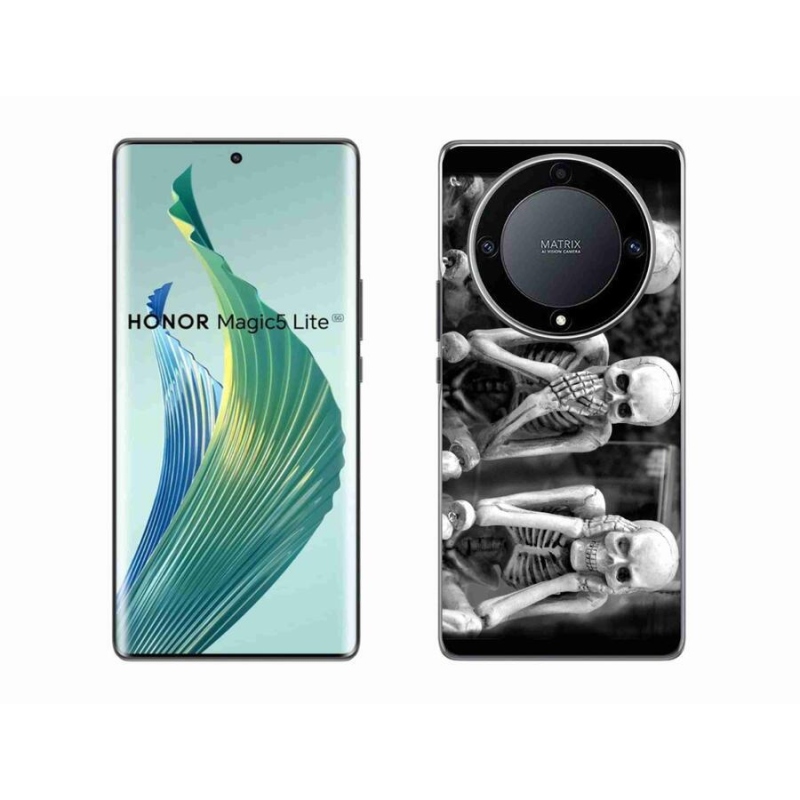 Gél borítás mmCase a Honor Magic 5 Lite 5G számára - csontvázak