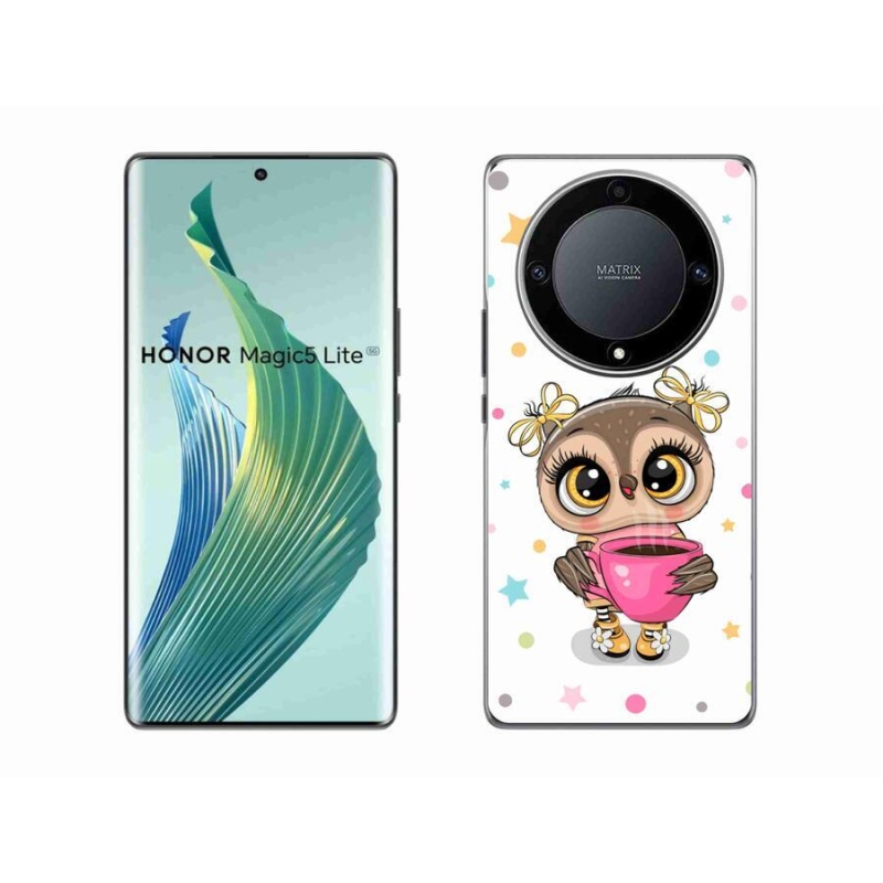 Gél borító mmCase a Honor Magic 5 Lite 5G számára - rajzfilm bagoly