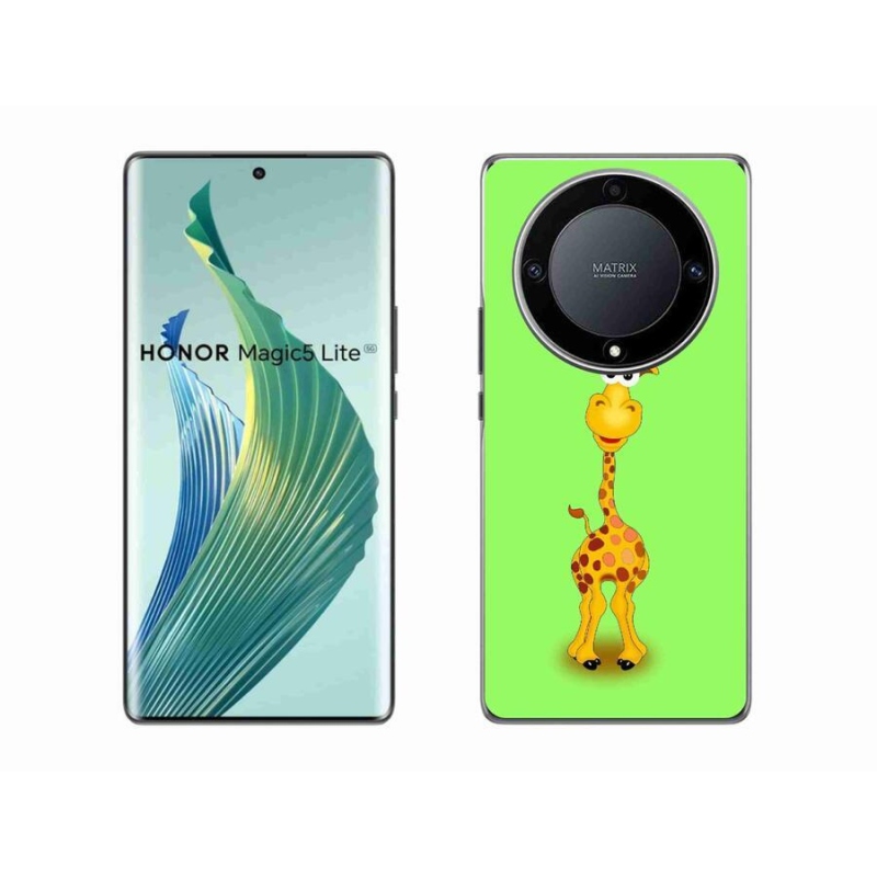 Zselés borítás mmCase a Honor Magic 5 Lite 5G számára - rajzfilm zsiráf