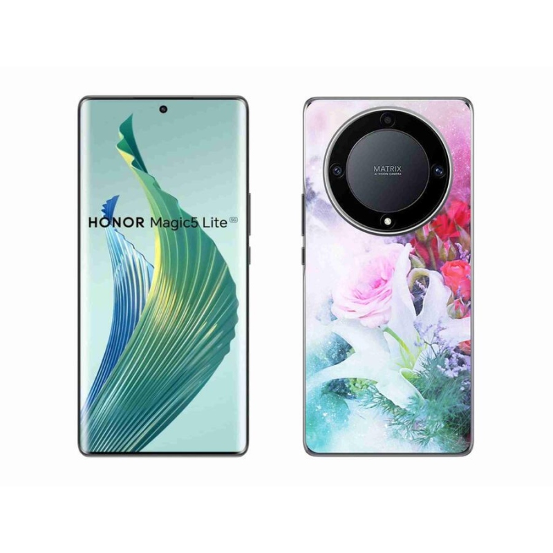 Gél borítás mmCase a Honor Magic 5 Lite 5G számára - virágok 4