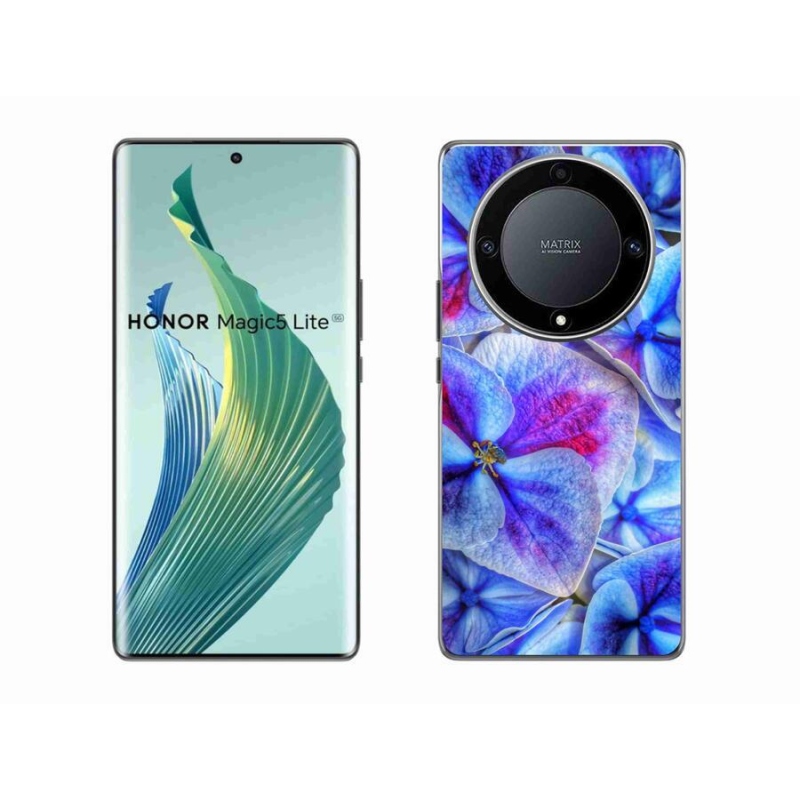 Gél védőhuzat mmCase a Honor Magic 5 Lite 5G készülékhez - kék virágok 1