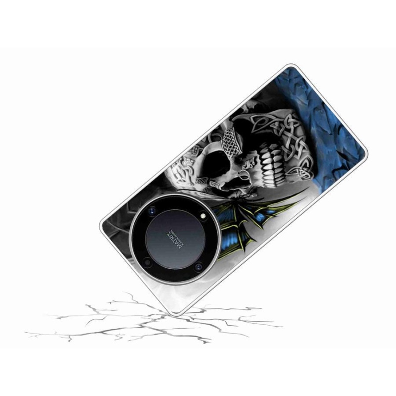 Gél borítás mmCase a Honor Magic 5 Lite 5G számára - pillangó és koponya