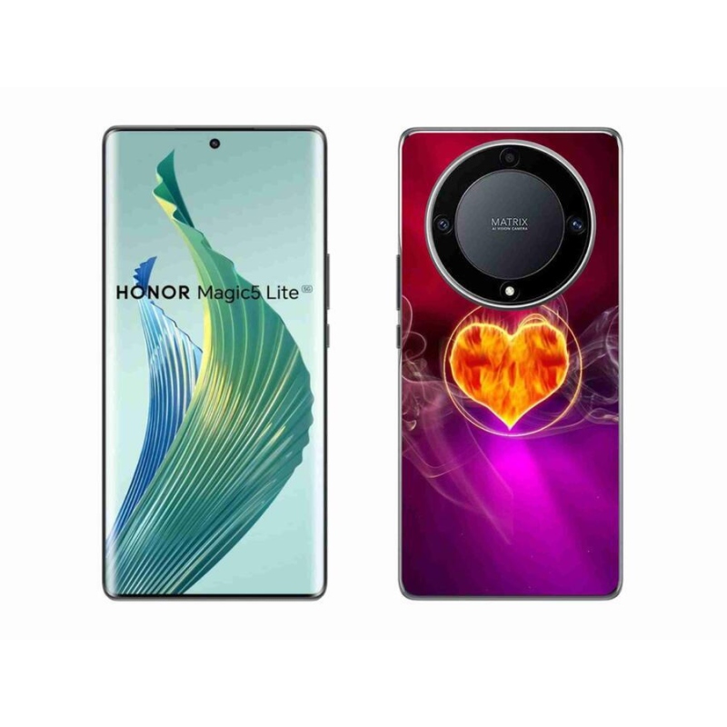 Gél borítás mmCase a Honor Magic 5 Lite 5G számára - tüzes szív