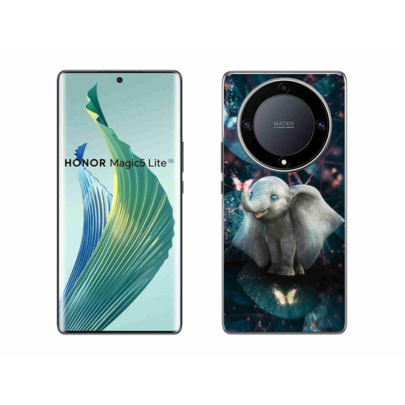 Gél borítás mmCase a Honor Magic 5 Lite 5G számára - aranyos elefánt