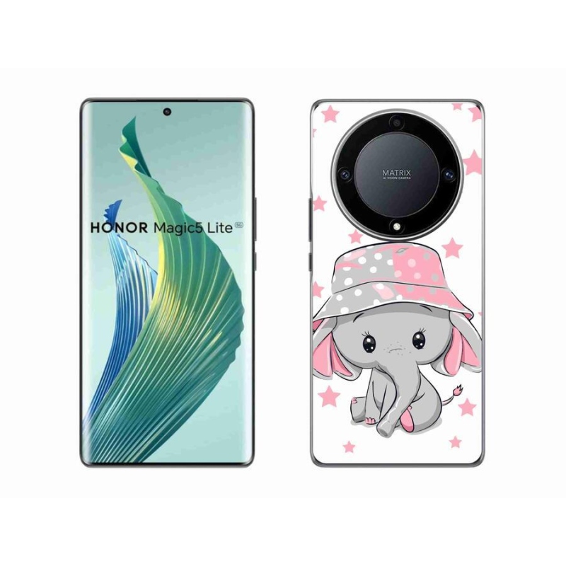 Gél borítás mmCase a Honor Magic 5 Lite 5G készülékhez - rózsaszín elefánt