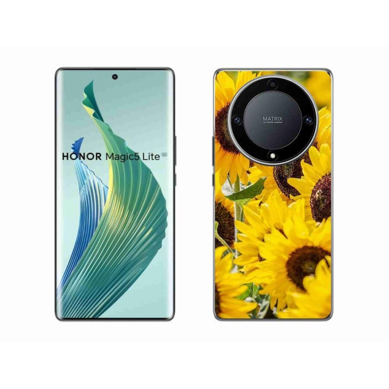 Zselés borítás mmCase a Honor Magic 5 Lite 5G számára - Napraforgó