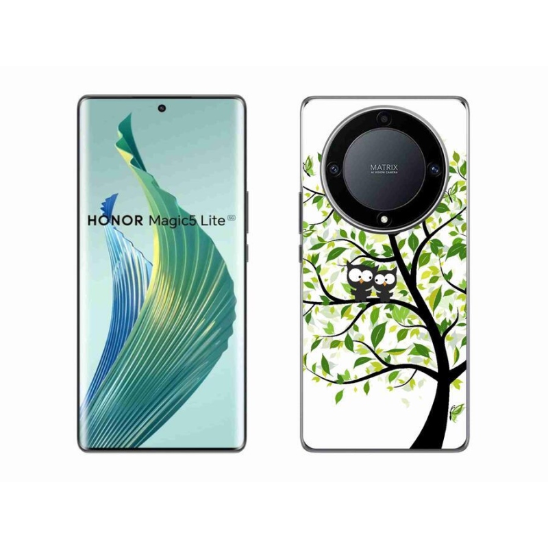 Zselés borítás mmCase a Honor Magic 5 Lite 5G számára - baglyok a fán