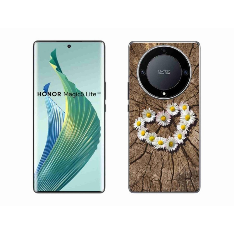 Zselés borítás mmCase a Honor Magic 5 Lite 5G számára - százszorszépek szíve