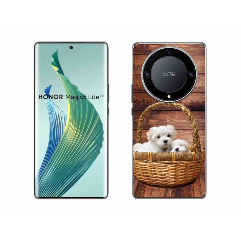 Gél borítás mmCase a Honor Magic 5 Lite 5G számára - kölyökkutyák
