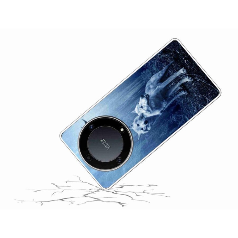Gél borítás mmCase a Honor Magic 5 Lite 5G számára - farkasok az erdőben