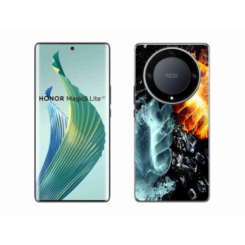 Gél borítás mmCase a Honor Magic 5 Lite 5G számára - víz és tűz