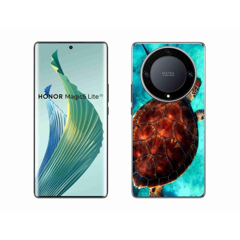 Zselés borítás mmCase a Honor Magic 5 Lite 5G számára - teknősbéka