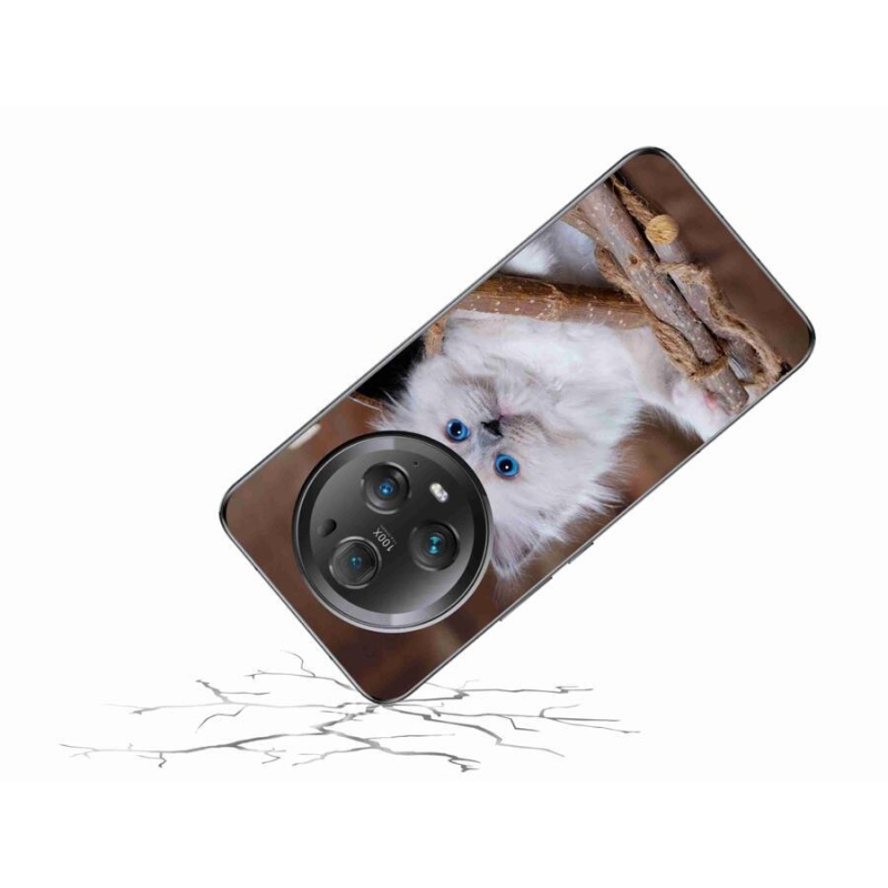 Zselés borítás mmCase a Honor Magic 5 Pro 5G készülékhez - fehér cica