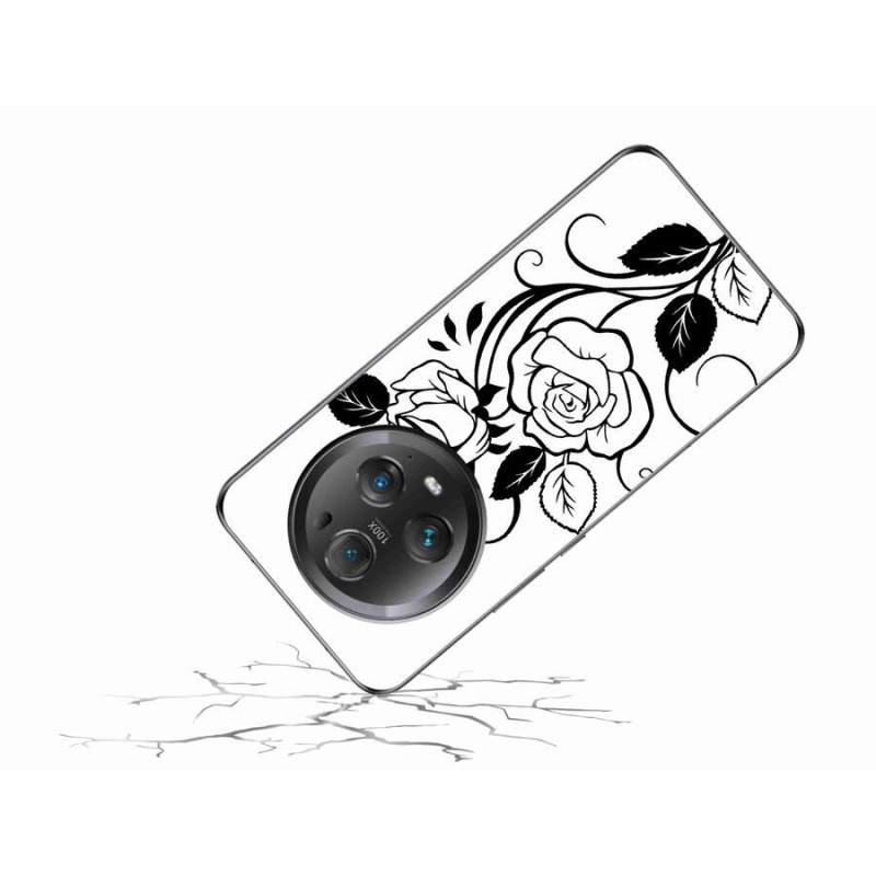 Zselés borítás mmCase a Honor Magic 5 Pro 5G készülékhez - fekete és fehér rózsa