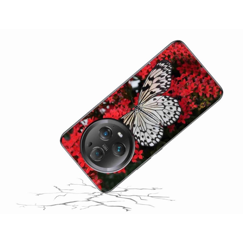 Zselés borítás mmCase a Honor Magic 5 Pro 5G számára - fekete-fehér pillangó 1