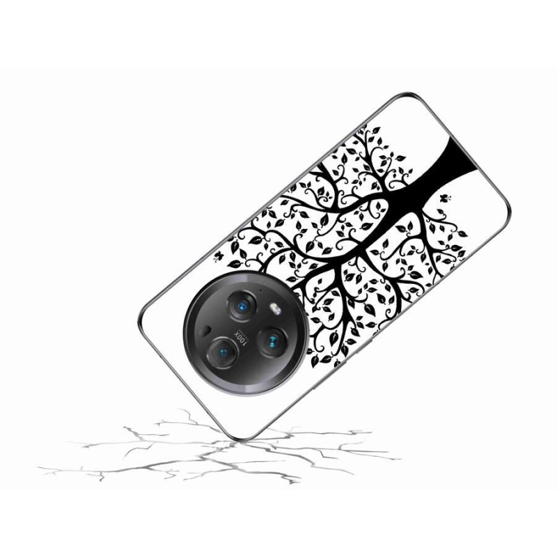 Zselés borítás mmCase a Honor Magic 5 Pro 5G számára - fekete és fehér fa