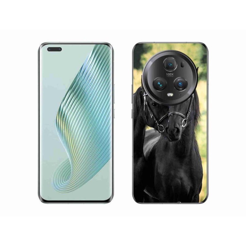 Zselés borítás mmCase a Honor Magic 5 Pro 5G számára - két fekete ló