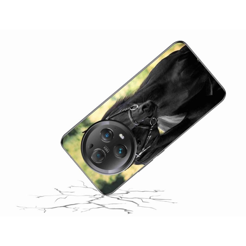 Zselés borítás mmCase a Honor Magic 5 Pro 5G számára - két fekete ló