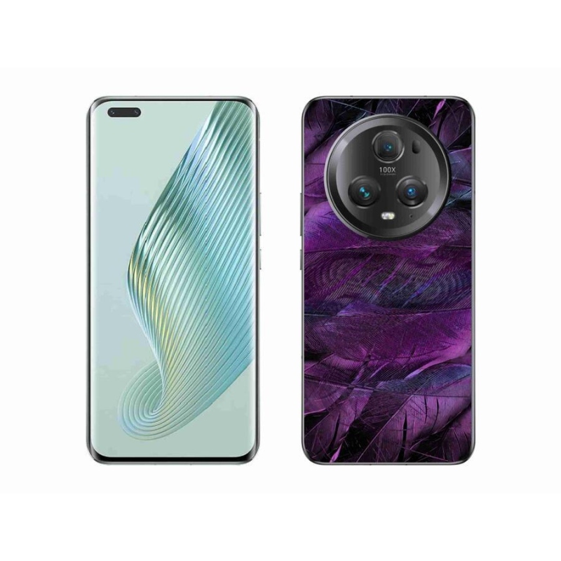 Zselés borítás mmCase Honor Magic 5 Pro 5G - lila tollakhoz