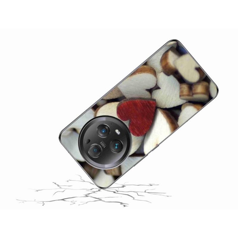 Zselés borítás mmCase a Honor Magic 5 Pro 5G készülékhez - gravírozott piros szív