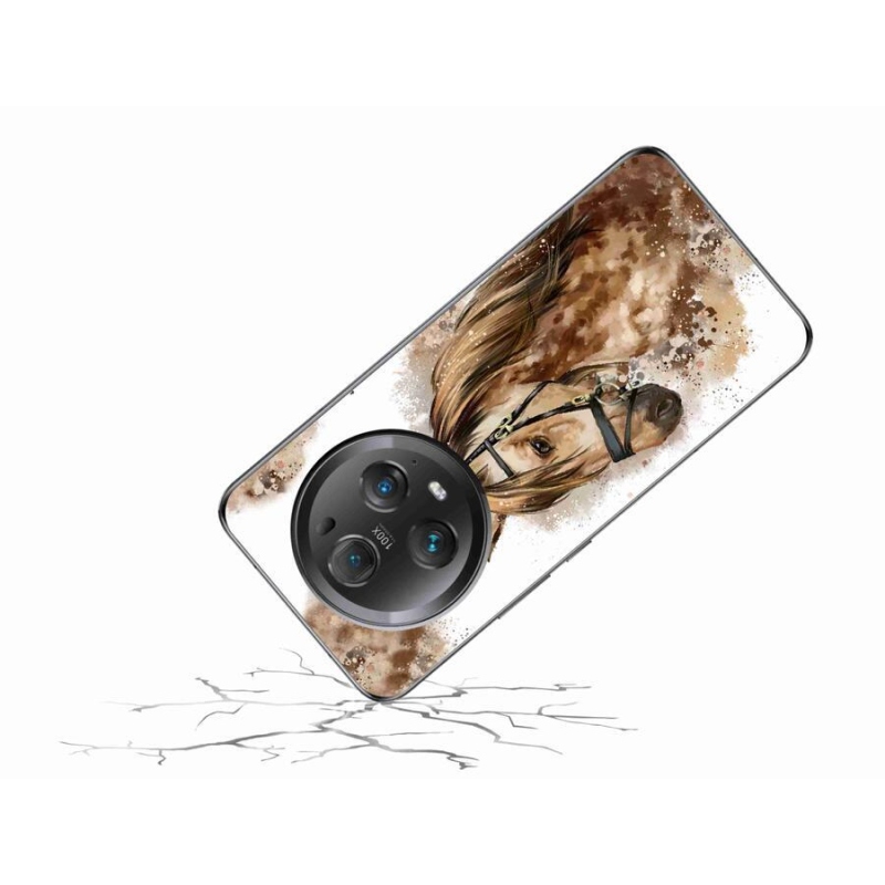 Zselés borítás mmCase a Honor Magic 5 Pro 5G készülékhez - barna rajzfilm ló