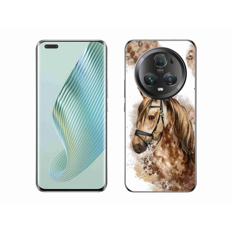 Zselés borítás mmCase a Honor Magic 5 Pro 5G készülékhez - barna rajzfilm ló