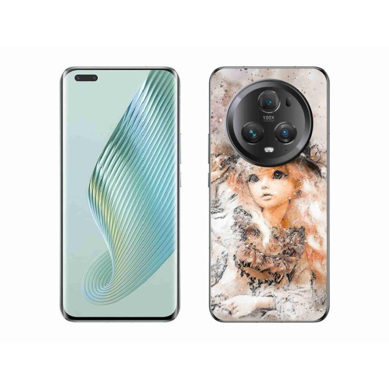 Zselés borítás mmCase a Honor Magic 5 Pro 5G számára - lány sapkával