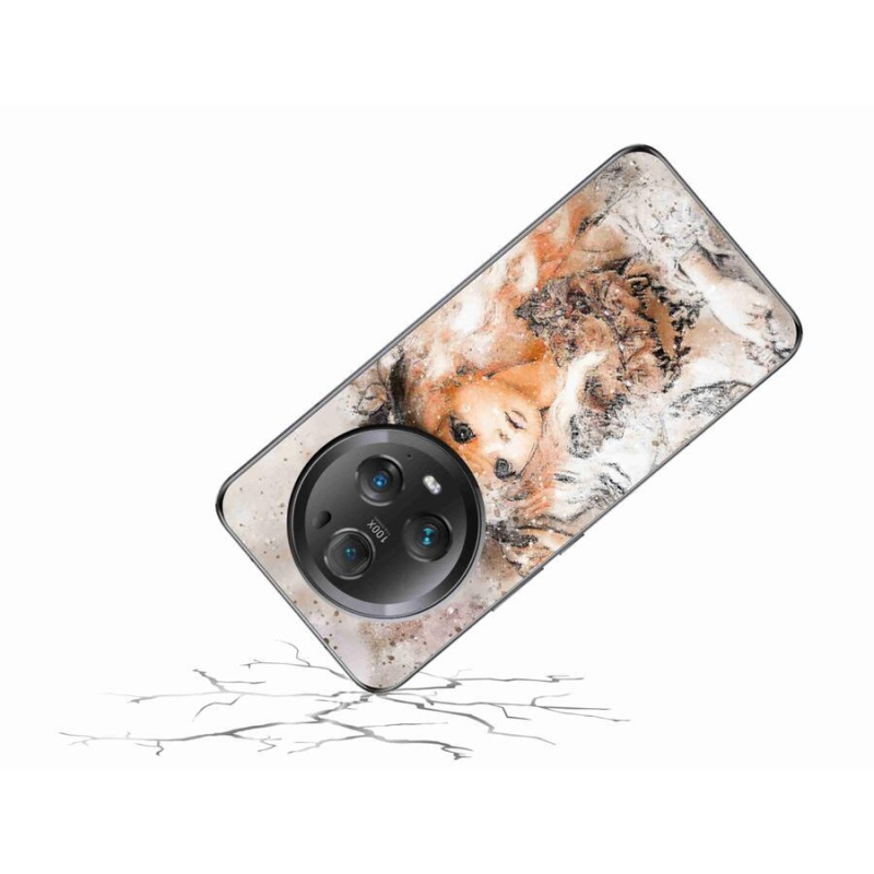 Zselés borítás mmCase a Honor Magic 5 Pro 5G számára - lány sapkával