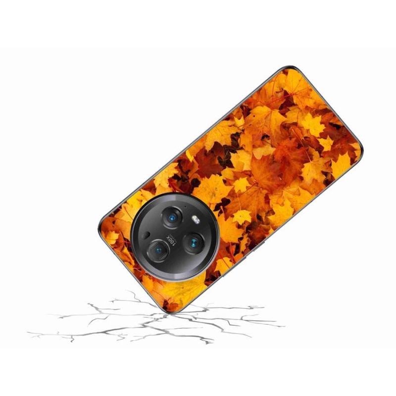 Zselés borítás mmCase a Honor Magic 5 Pro 5G számára - juharlevelek