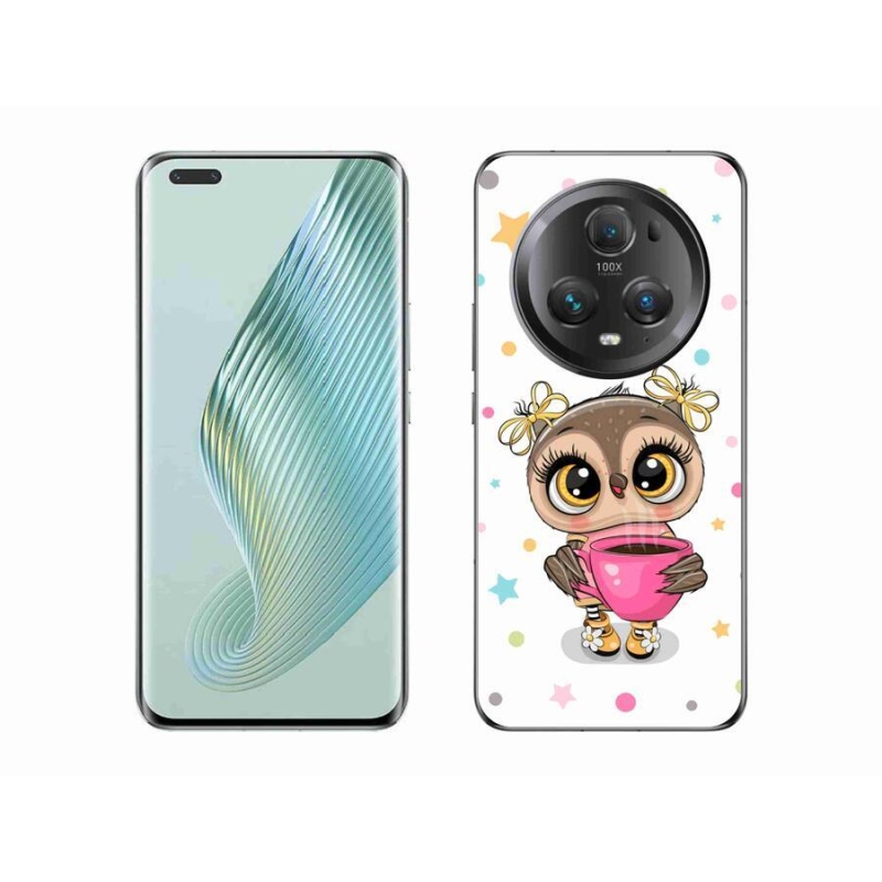 Zselés borítás mmCase a Honor Magic 5 Pro 5G számára - rajzfilm bagoly