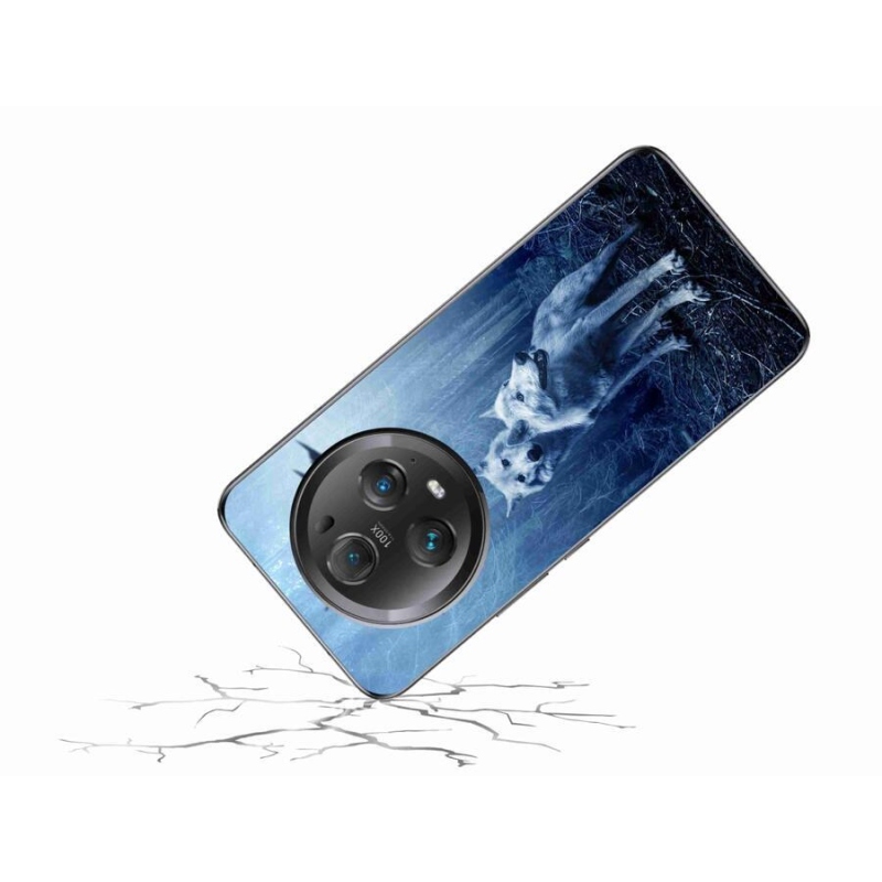 Zselés borítás mmCase a Honor Magic 5 Pro 5G számára - farkasok az erdőben