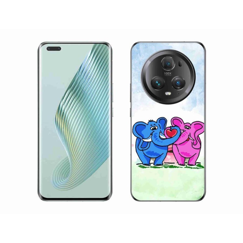 Gél borítás mmCase a Honor Magic 5 Pro 5G számára - szerelmes elefántok
