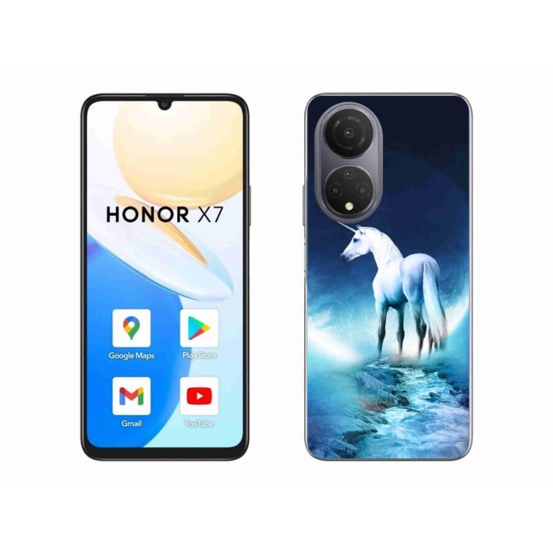 Zselés borítás mmCase a Honor X7 készülékhez - fehér egyszarvú
