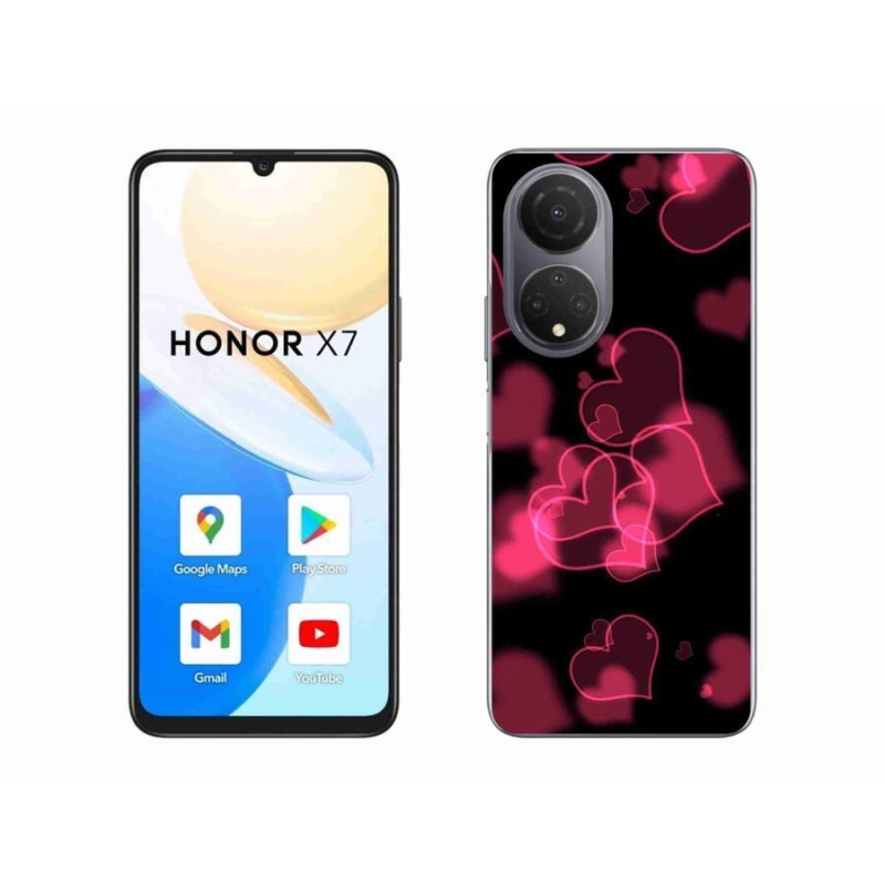 Zselés borítás mmCase a Honor X7 készülékhez - piros szívek