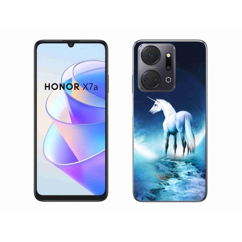 Zselés borítás mmCase a Honor X7a készülékhez - fehér egyszarvú