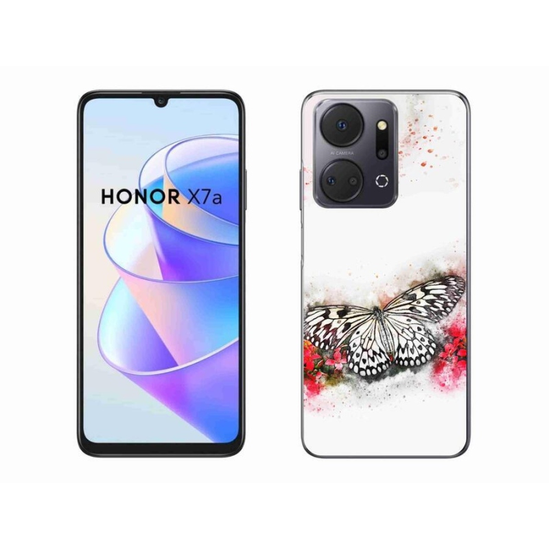 Zselés borítás mmCase a Honor X7a készülékhez - fekete-fehér pillangó