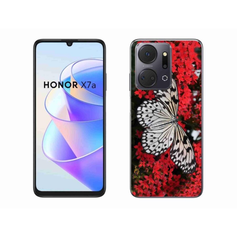 Zselés borítás mmCase a Honor X7a készülékhez - fekete-fehér pillangó 1