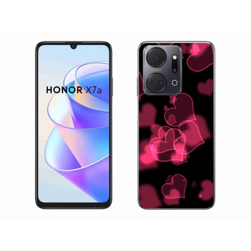 Zselés borítás mmCase a Honor X7a készülékhez - piros szívek