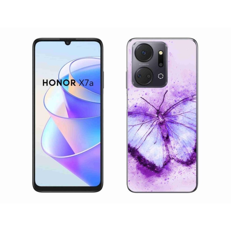 Zselés borítás mmCase a Honor X7a készülékhez - lila pillangó