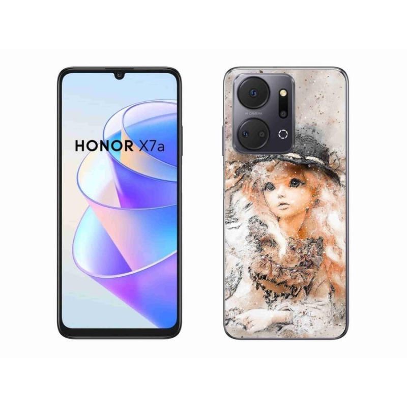 Zselés borítás mmCase a Honor X7a számára - lány kalapban