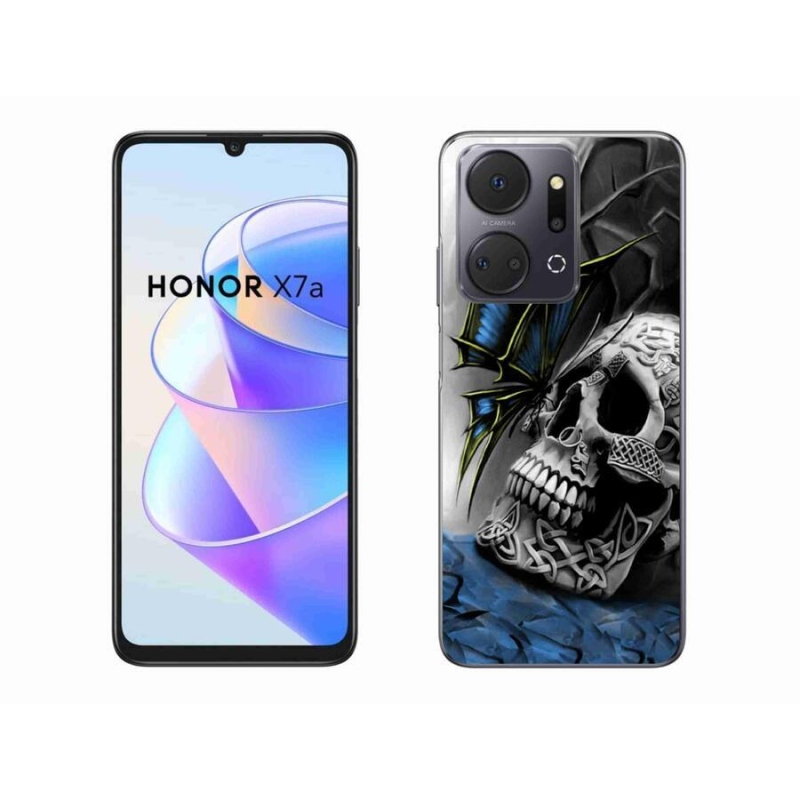 Zselés borítás mmCase a Honor X7a számára - pillangó és koponya