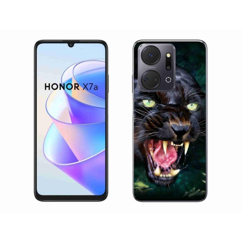 Zselés borítás mmCase a Honor X7a számára - dühös fekete párduc