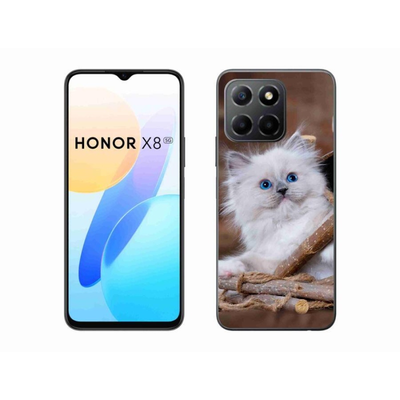 Gél borítás mmCase a Honor X8 5G/Honor 70 Lite 5G készülékhez - fehér cica