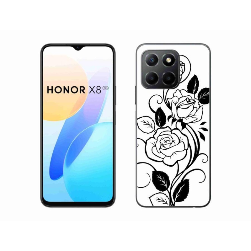 Zselés borítás mmCase a Honor X8 5G/Honor 70 Lite 5G készülékhez - fekete és fehér rózsa