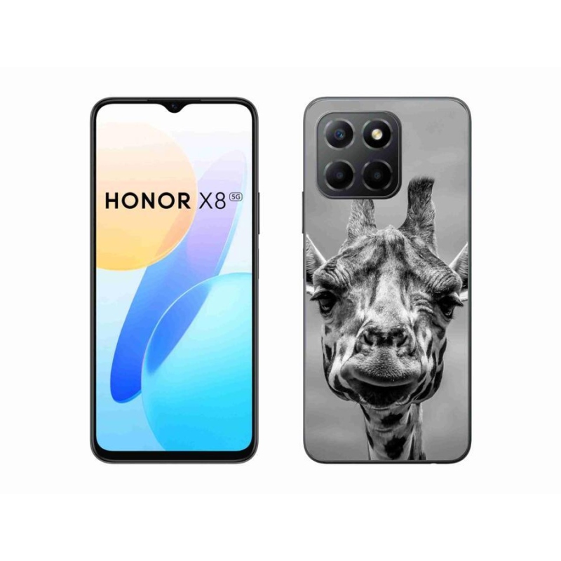 Zselés borító mmCase a Honor X8 5G/Honor 70 Lite 5G készülékhez - fekete-fehér zsiráf