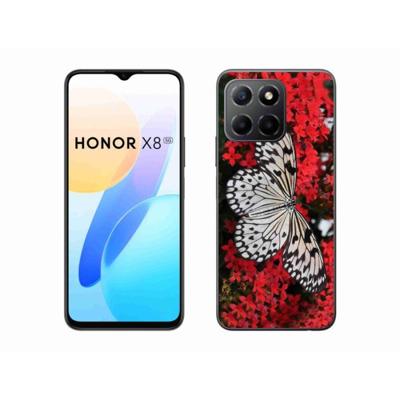 Zselés borítás mmCase a Honor X8 5G/Honor 70 Lite 5G készülékhez - fekete-fehér pillangó 1