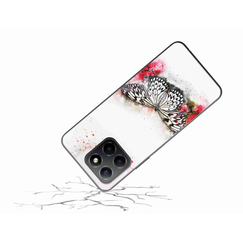 Zselés borítás mmCase a Honor X8 5G/Honor 70 Lite 5G számára - fekete és fehér pillangó
