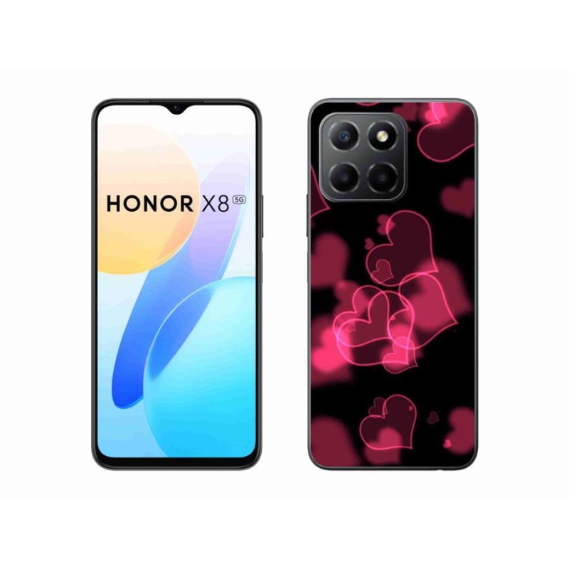 Zselés borítás mmCase a Honor X8 5G/Honor 70 Lite 5G készülékhez - piros szívek